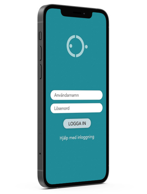 smartphone med inloggning till digitala behandlingsprogram